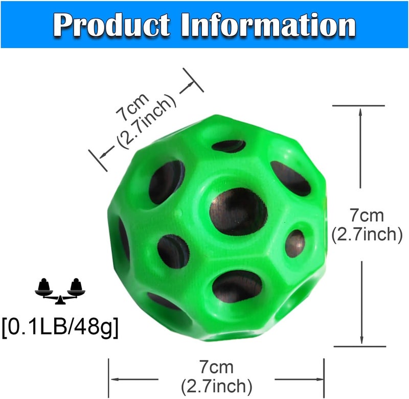 QOUXZ 6 Pack Astro Jump Ball, Multicolored Spaceballs, Super High Bouncing Lightweight for Children, Bouncy Balls, Jumping Toy for Stress Relief - Image 5